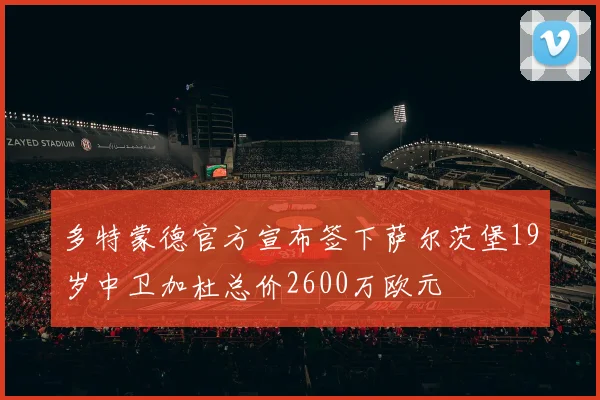 多特蒙德官方宣布签下萨尔茨堡19岁中卫加杜总价2600万欧元